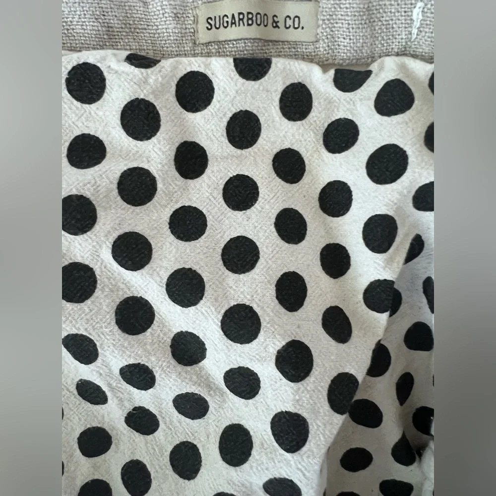 Sugarboo & Co Striped Linen Crossbody Tote Bag /Beach Bag — Gray & Black